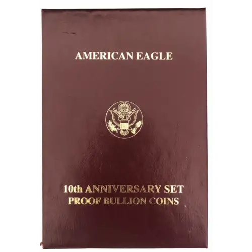 1995-W – Five Coin Set - 1/10, 1/4, 1/2, 1oz Gold, 1oz Silver Eagles   Anniversay Proof - with Original Govt Packaging (4)