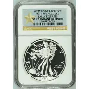 2013 W WEST POINT EAGLE SET EARLY RELEASES OFFICIAL US MINT SET ENHANCED FINISH (2)
