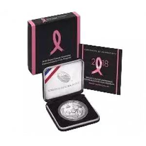 2018-S Breast Cancer Awareness Proof Clad Half Dollar w US Mint OGP - Box & COA
