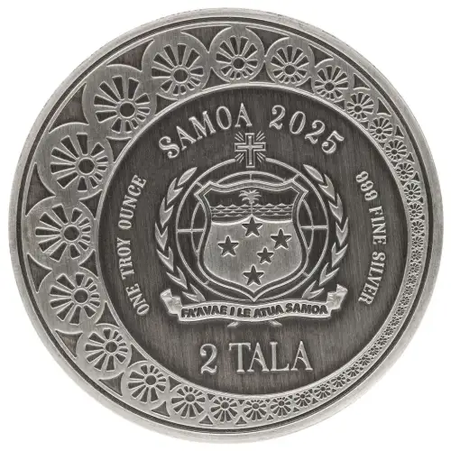 2025 1 oz Samoan - Mermaid & Pearl Antique & Colorized Silver Coin (3)