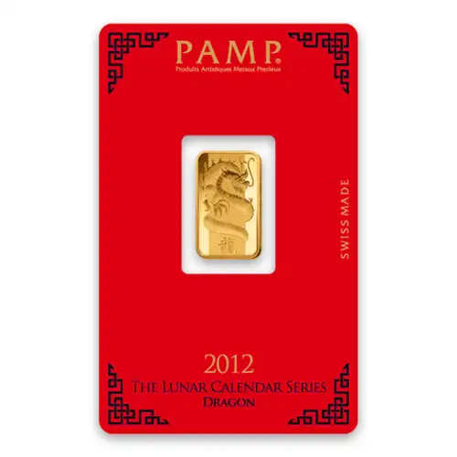 5g PAMP Gold Bar - Lunar Dragon (3)