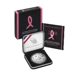 2018-S Breast Cancer Awareness Proof Clad Half Dollar w US Mint OGP - Box & COA